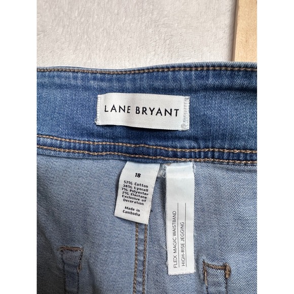 Lane Bryant High Rise Flex Magic Waistband Lace Hem Jeggings Light Wash 18 - Picture 8 of 10